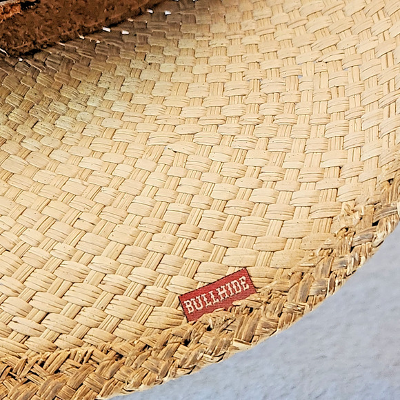 BULLHIDE "Lucky Strike" Panama Straw Raffia Cowboy Hat Shapeable Rhinestones XL - Picture 10 of 13